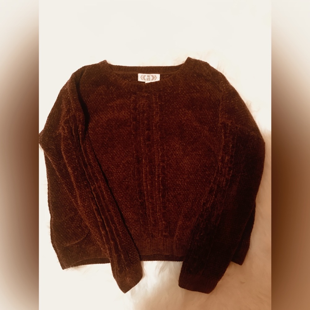 chenille cable knit sweater